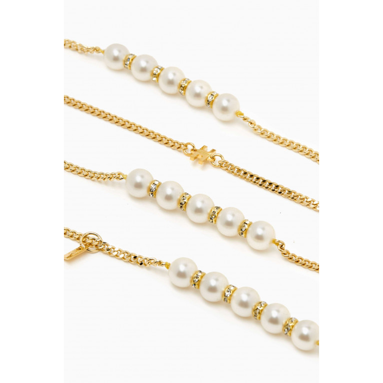 Elisabetta Franchi - Pearl & Rhinestones Double Strand Necklace