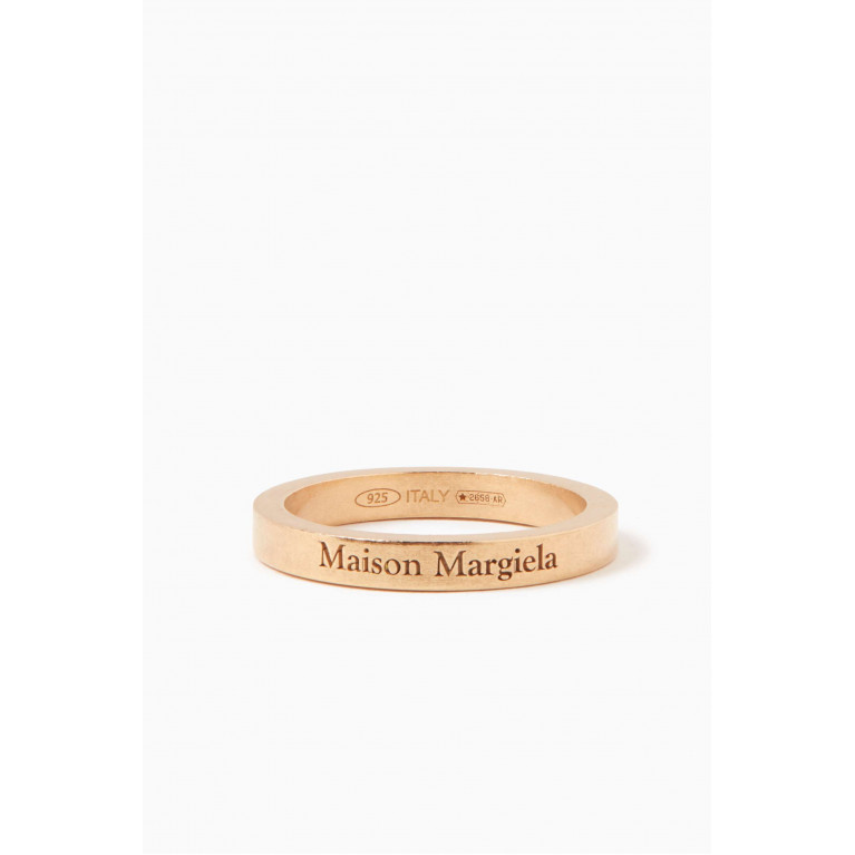 Maison Margiela - Engraved Logo Slim Ring in Gold-tone Sterling Silver