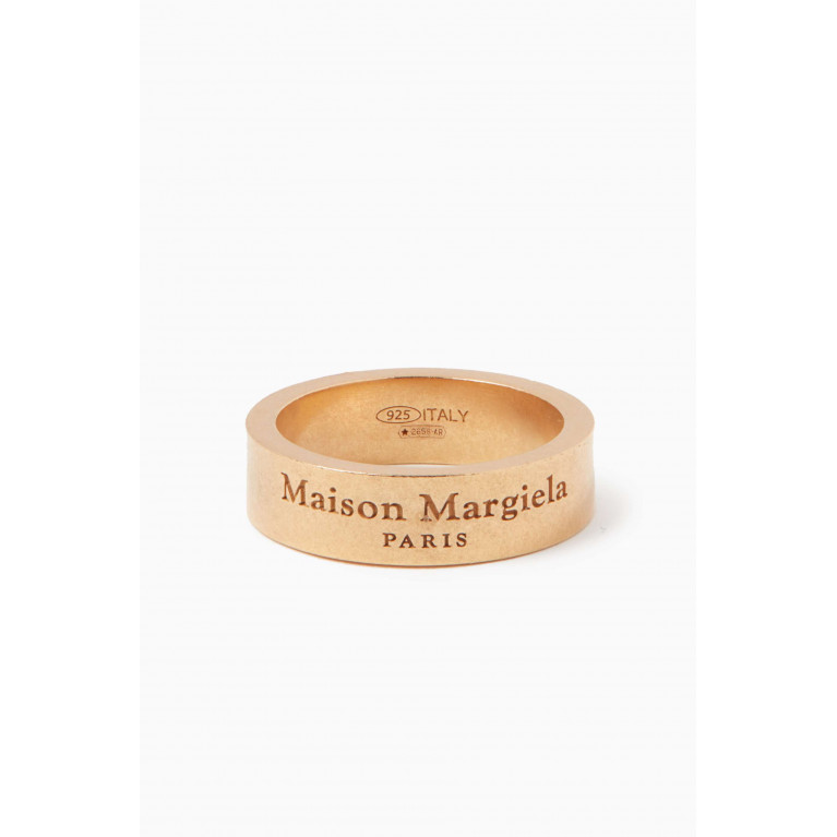 Maison Margiela - Engraved Logo Ring in Yellow Gold-plating