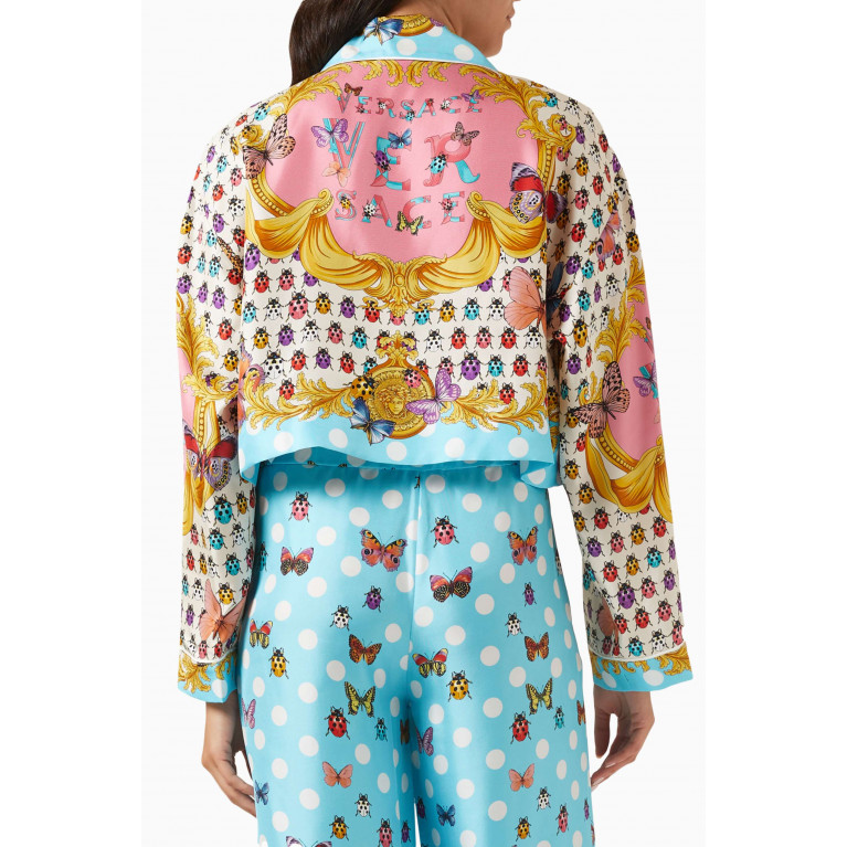 Versace - Butterflies Crop Shirt in Silk-twill