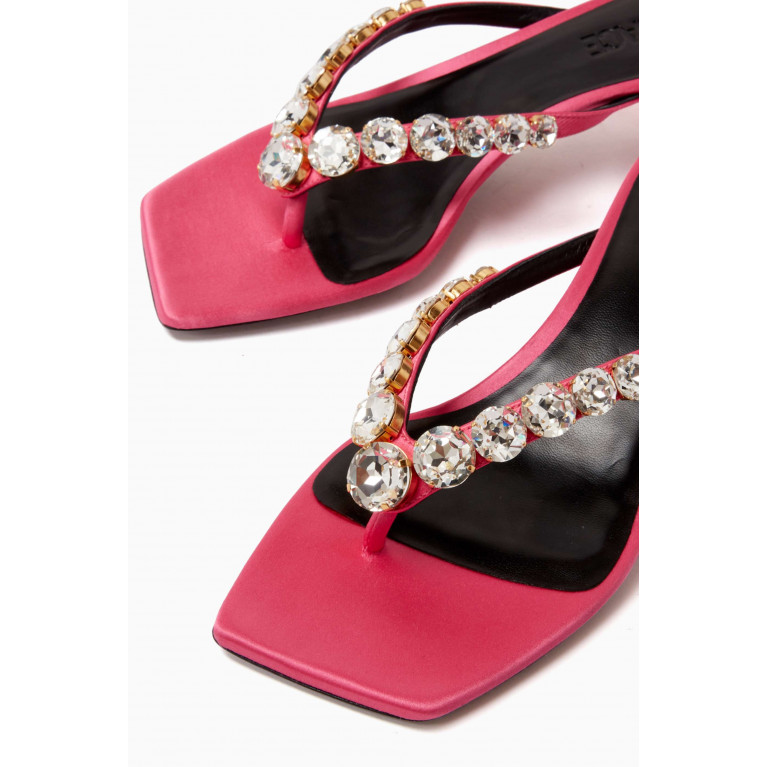 Versace - Crystal Thong Sandals in Satin Pink
