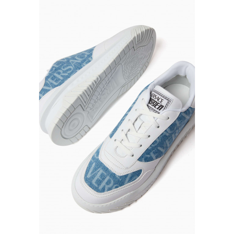 Versace - Odissea Logo Sneakers in Cotton and Leather