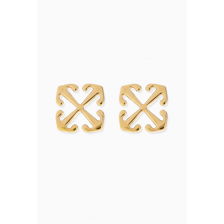Off-White - Mini Arrow Stud Earrings in Brass