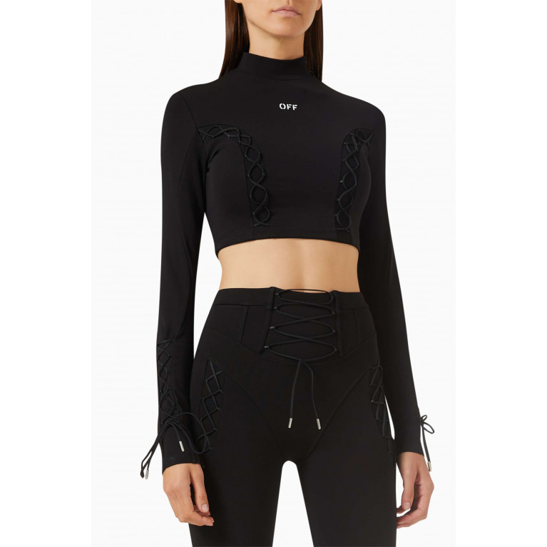 Off-White - Lace-up Turtleneck Top in Viscose-knit