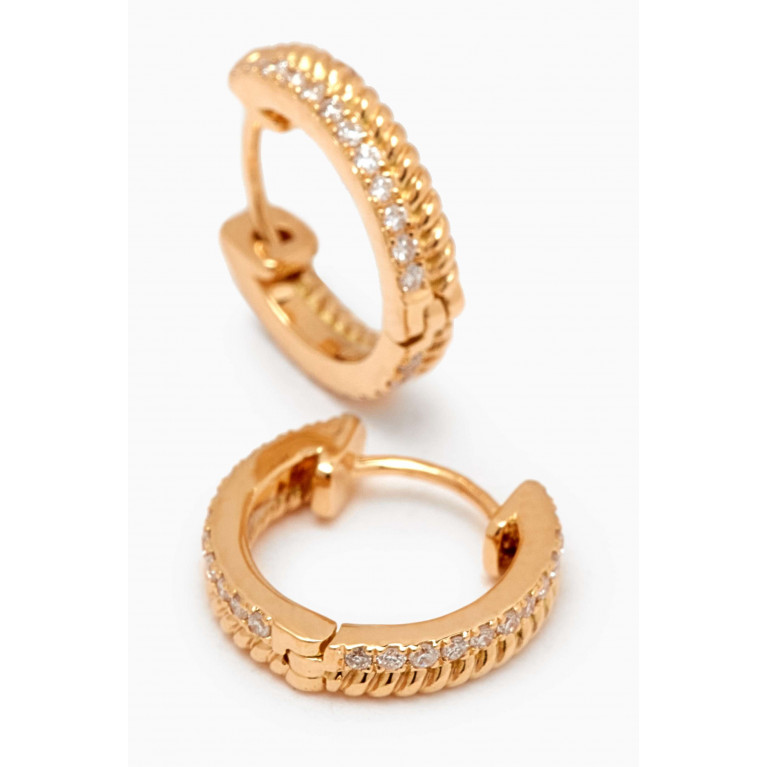 MKS Jewellery - Tied Together Diamond Huggie Earrings in 18kt Gold