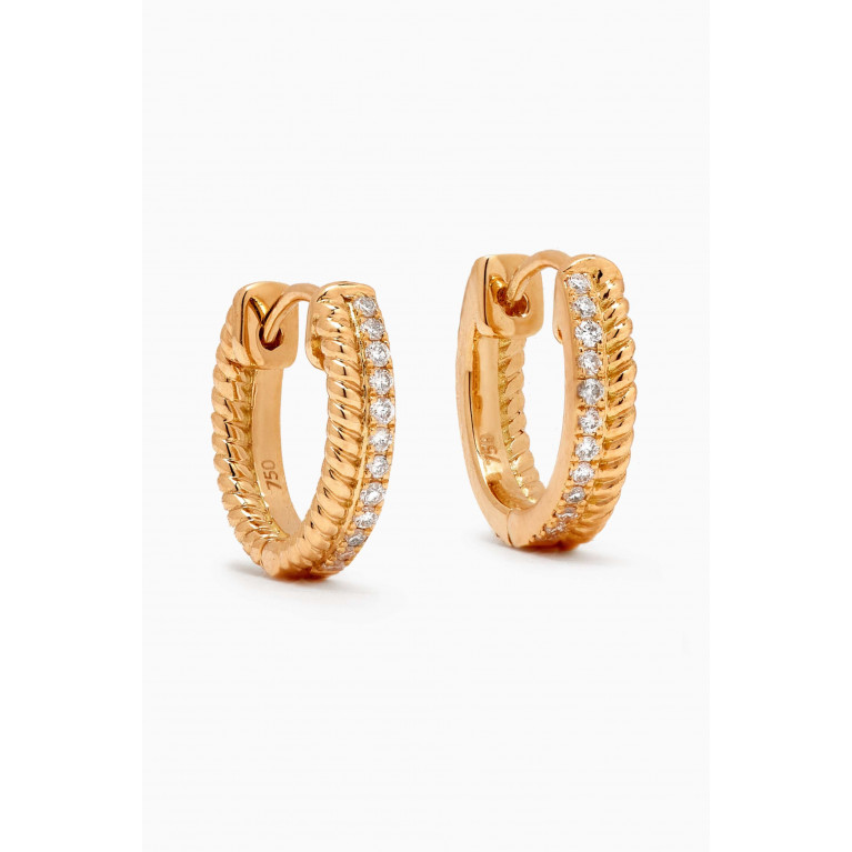 MKS Jewellery - Tied Together Diamond Huggie Earrings in 18kt Gold