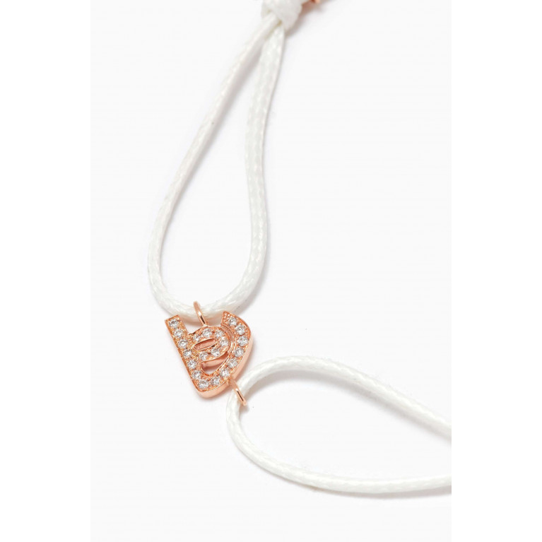 HIBA JABER - Diamond Arabic Initial Thread Bracelet in 18kt Rose Gold