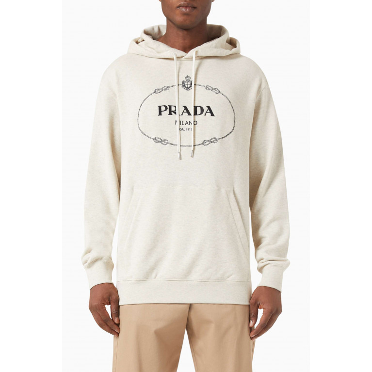 Prada - Logo Hoodie in Cotton Fleece