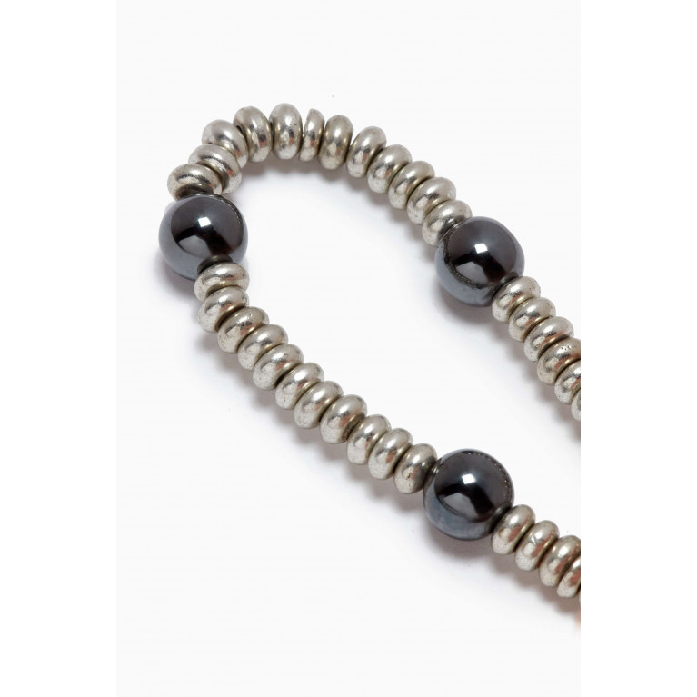 The Monotype - The Andrea Hematite Bracelet in Silver-plated Brass