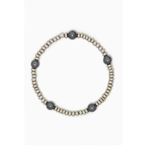 The Monotype - The Andrea Hematite Bracelet in Silver-plated Brass