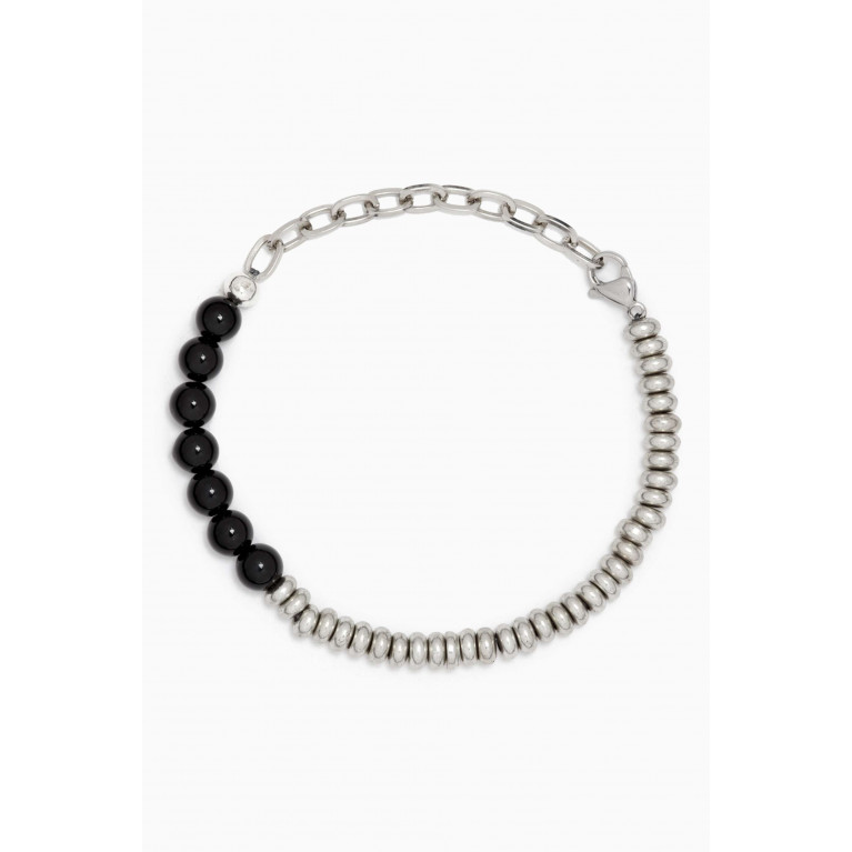 The Monotype - The Becket Onyx Bracelet in Silver-plated Brass