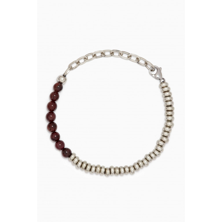 The Monotype - The Becket Garnet Bracelet in Silver-plated Brass