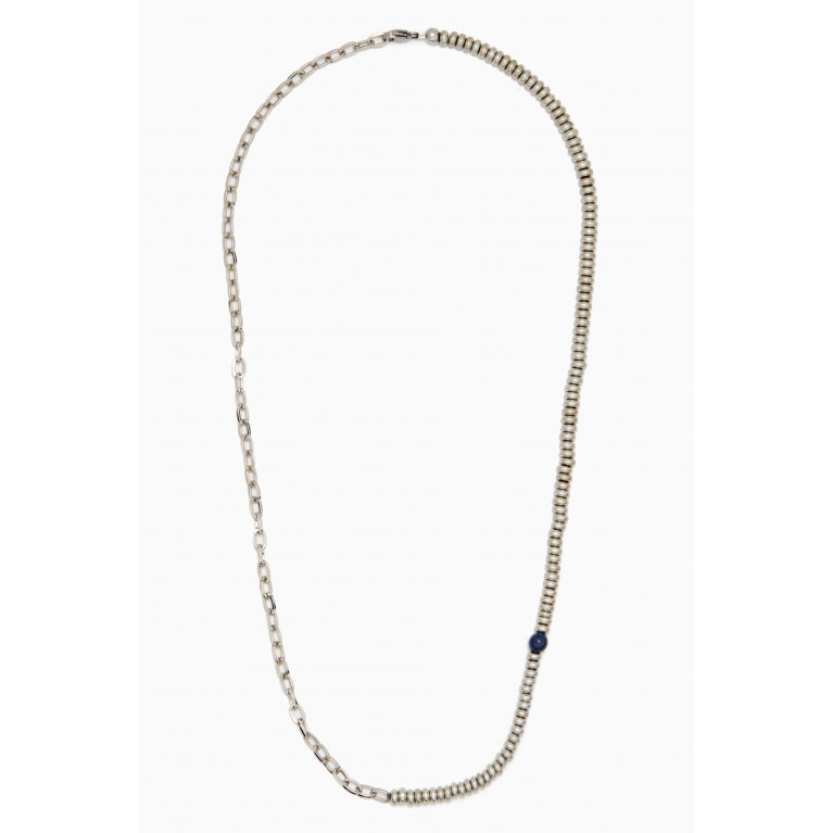 The Monotype - The Grayson Lapis Necklace in Silver-plated Brass