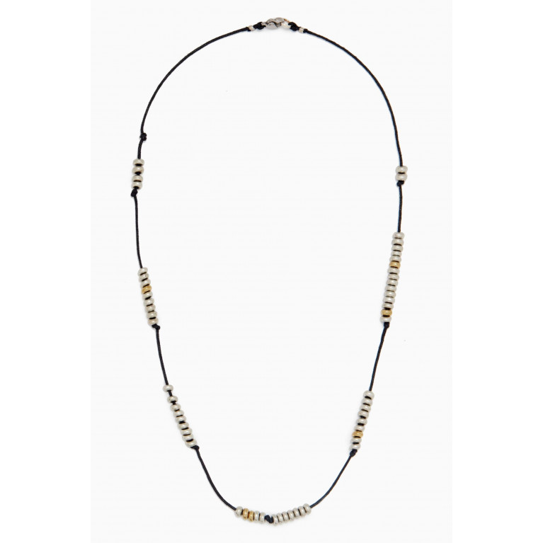 The Monotype - The Hayes Necklace in Silver-plated Brass & Cord