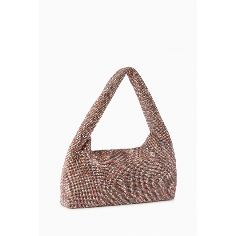 Kara - Mini Shoulder Bag in Crystal Mesh Pink