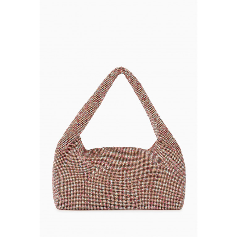 Kara - Mini Shoulder Bag in Crystal Mesh Pink