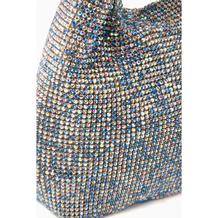 Kara - Mini Shoulder Bag in Crystal Mesh Silver