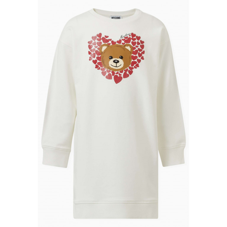 Moschino - Little Hearts Teddy Dress in Cotton-fleece