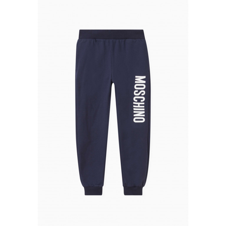 Moschino - Logo-print Sweatpants in Stretch-cotton Blue