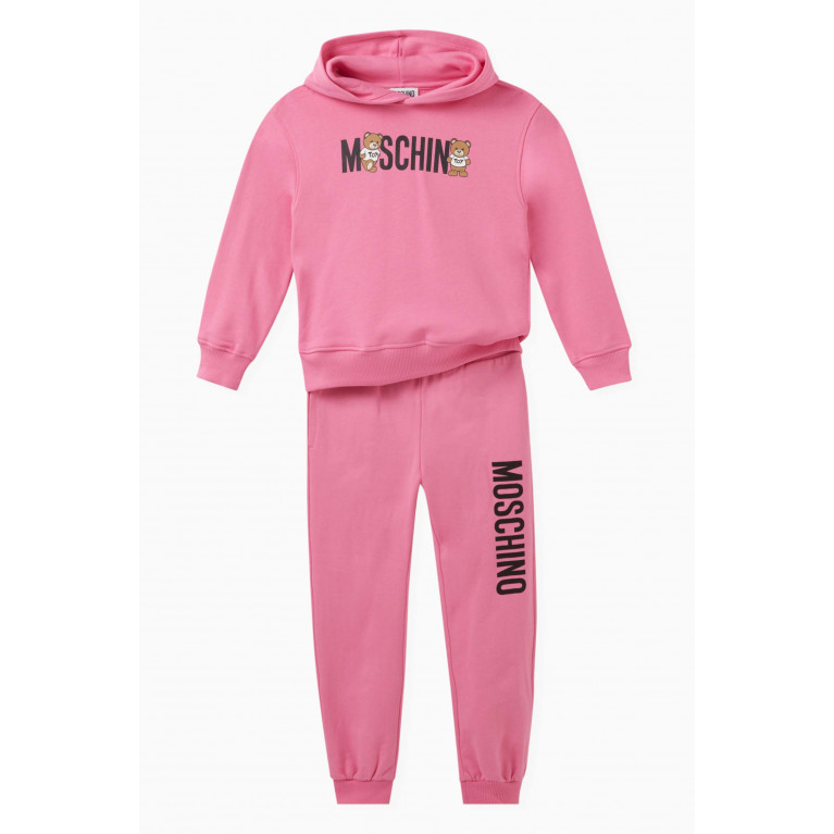 Moschino - Logo-print Sweatpants in Stretch-cotton Pink