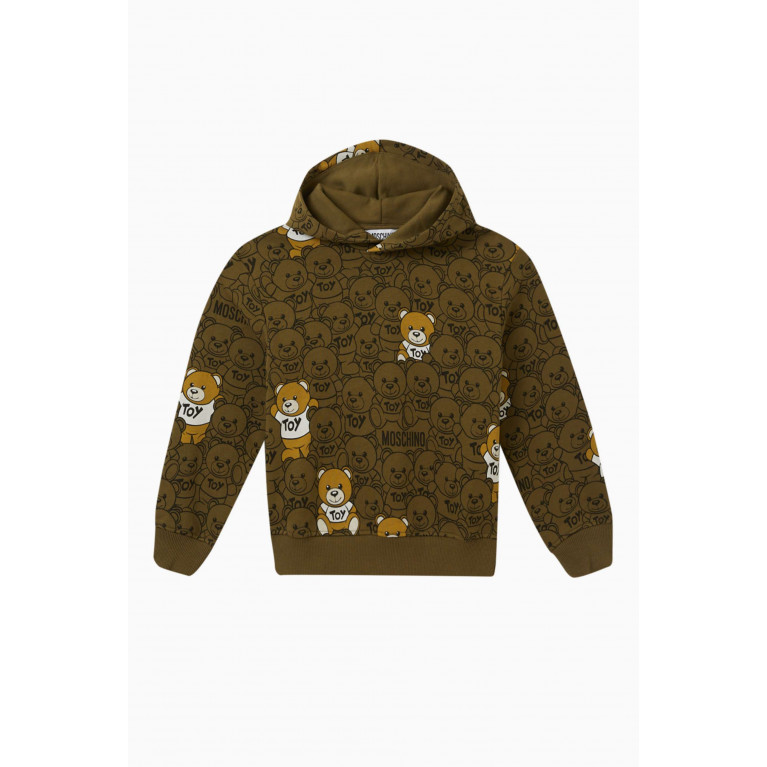 Moschino - All-over Teddy Logo Hoodie in Cotton-jersey