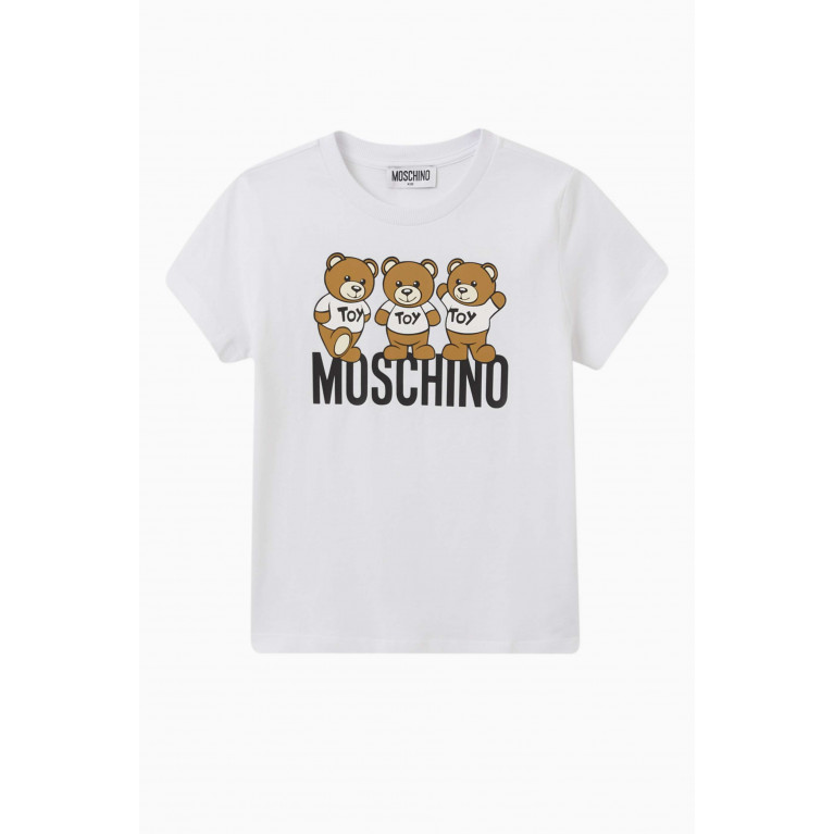 Moschino - Teddy Friends Logo T-shirt in Cotton-jersey White