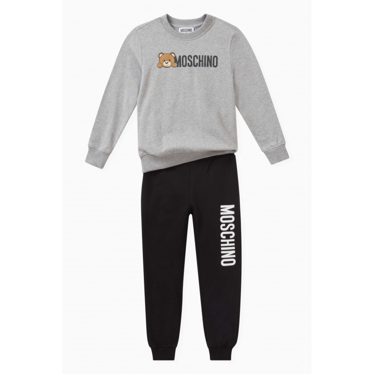 Moschino - Teddy Logo Sweatshirt in Cotton-jersey Grey