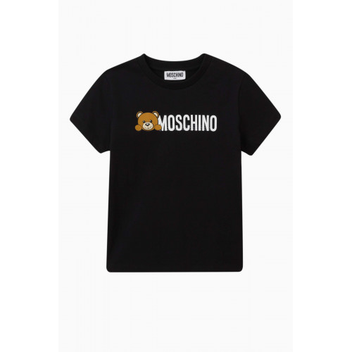 Moschino - Teddy Logo T-shirt in Cotton-jersey Black