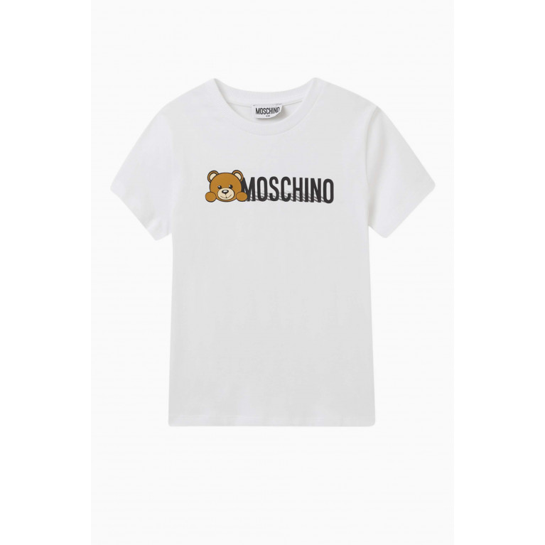 Moschino - Teddy Logo T-shirt in Cotton-jersey White