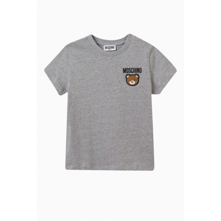 Moschino - Teddy Logo T-shirt in Cotton-jersey Grey
