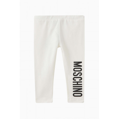 Moschino - Logo Print Leggings in Cotton Neutral