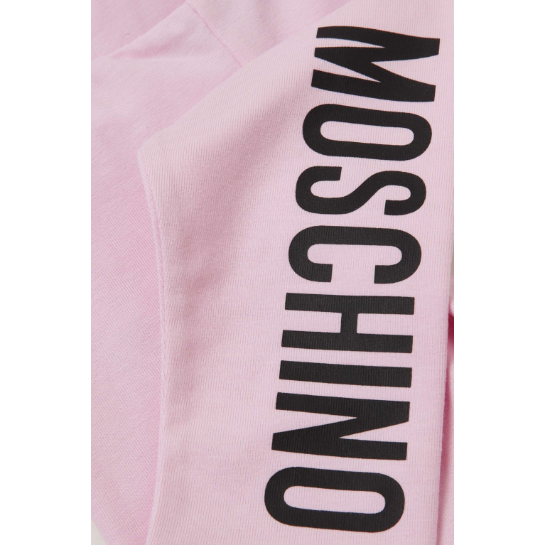 Moschino - Logo Print Leggings in Cotton Pink