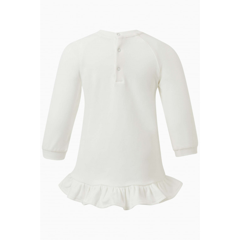 Moschino - Heart Teddy Bear Sweatshirt Dress in Cotton-fleece Neutral