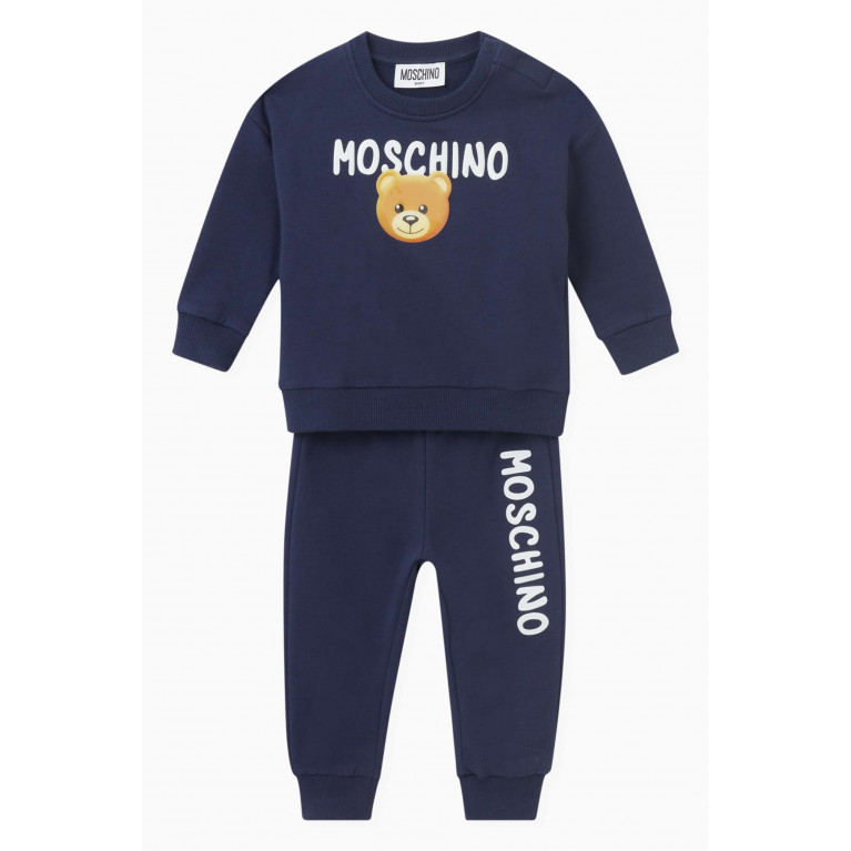 Moschino - Logo Bear-print Sweatsuit Set in Stretch Cotton-fleece
