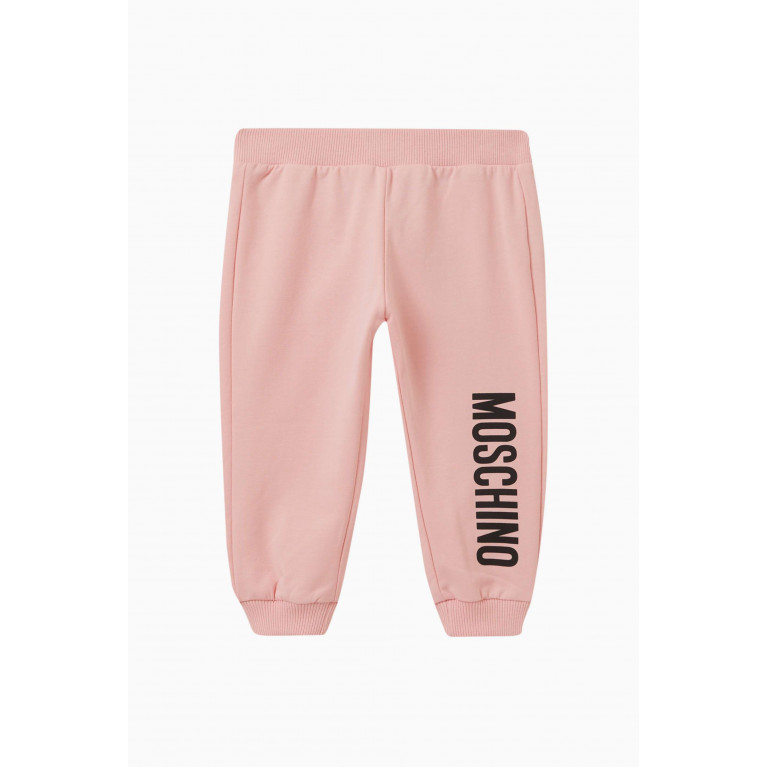 Moschino - Logo Sweatpants in Cotton Fleece Pink
