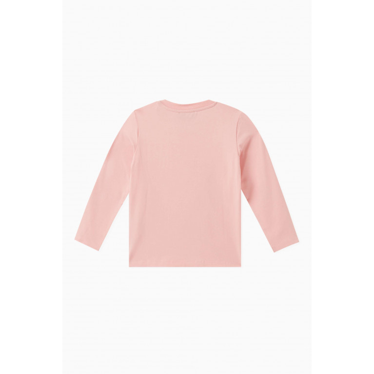 Moschino - Teddy Logo Print T-Shirt in Cotton Pink