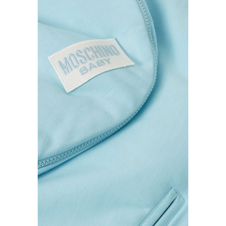 Moschino - Teddy Balloons Sleeping Bag in Cotton Jersey Blue