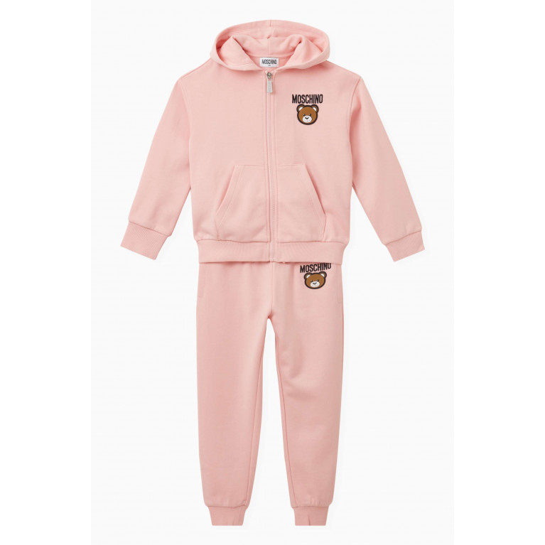 Moschino - Teddy Bear Tracksuit in Cotton Fleece Pink