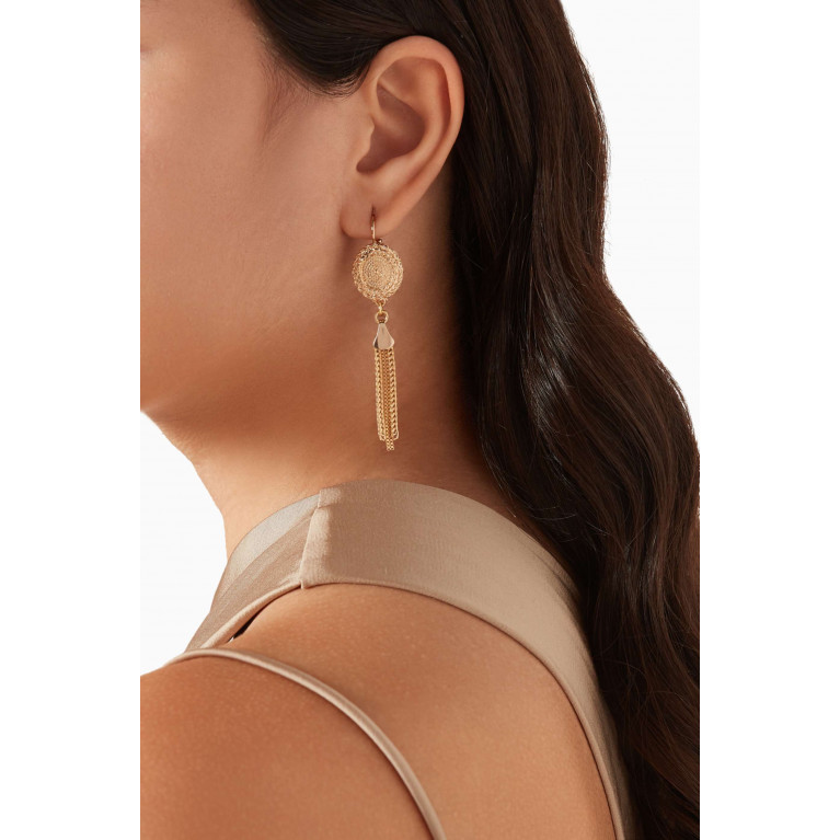 Satellite - Feminine Drop Sleeper Earrings in 14kt Gold-plated Metal
