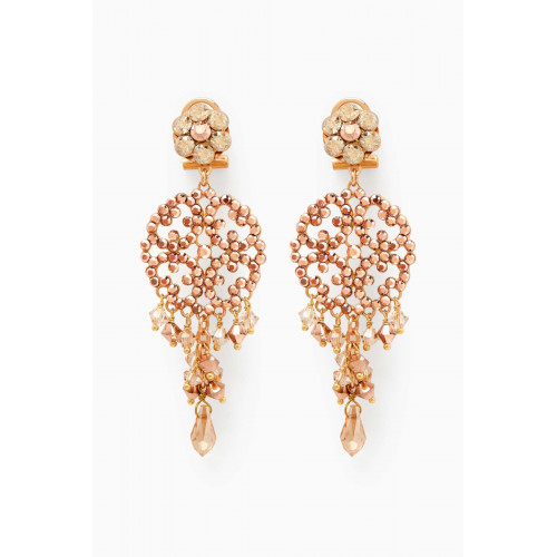 Satellite - Glamorous Prestige Crystal Drop Earrings in 14kt Gold-plated Metal