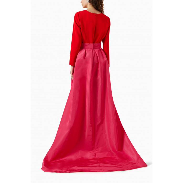 Carolina Herrera - Column Gown & Overskirt Set in Crepe-silk