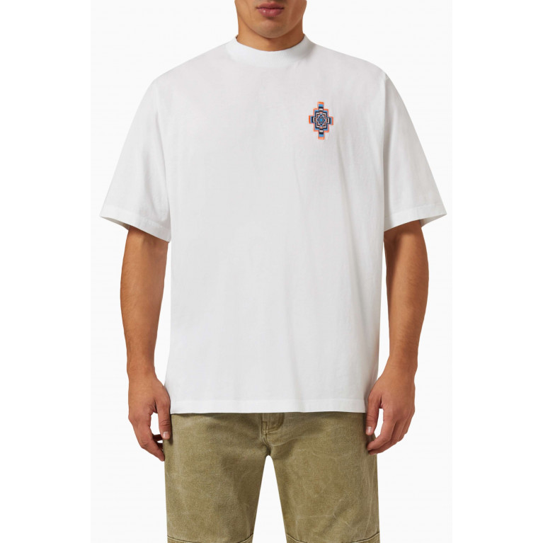 Marcelo Burlon - Optical Cross T-shirt in Cotton Jersey White