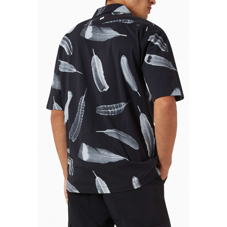 Marcelo Burlon - Wind Feather Print Hawaiian Shirt in Cotton