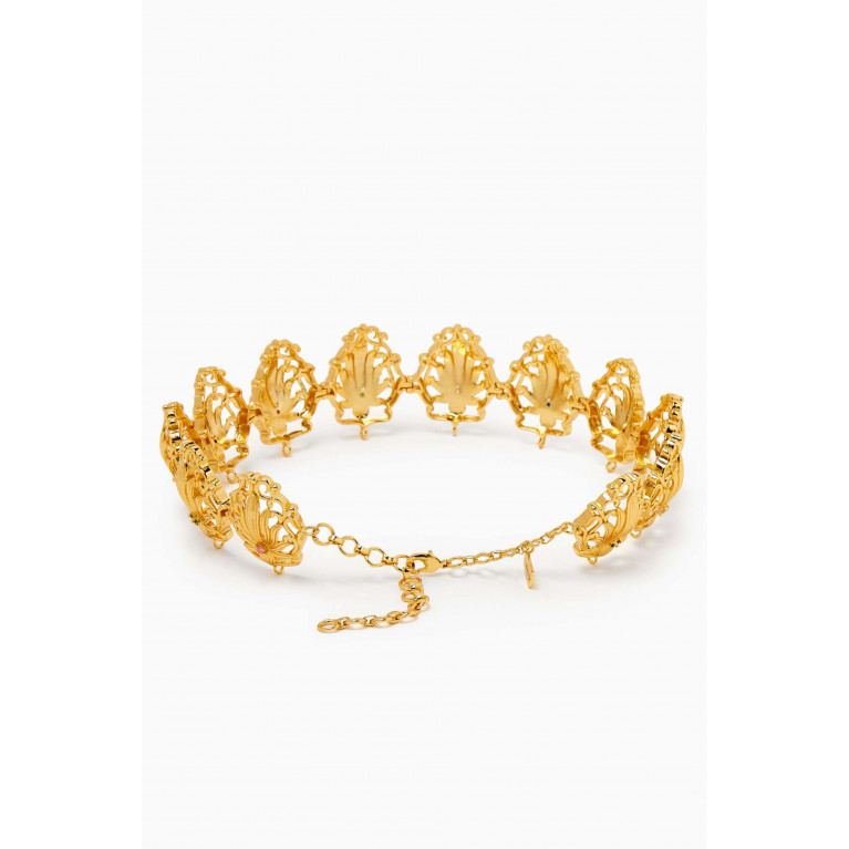 Lynyer - Lotus Choker Necklace in Brass