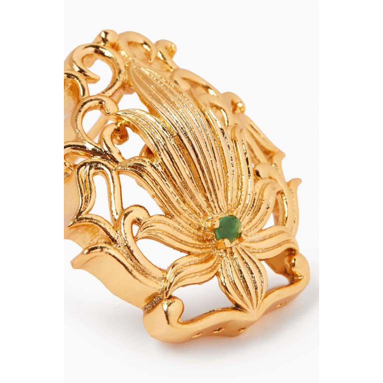 Lynyer - Lotus Stud Earrings in Brass