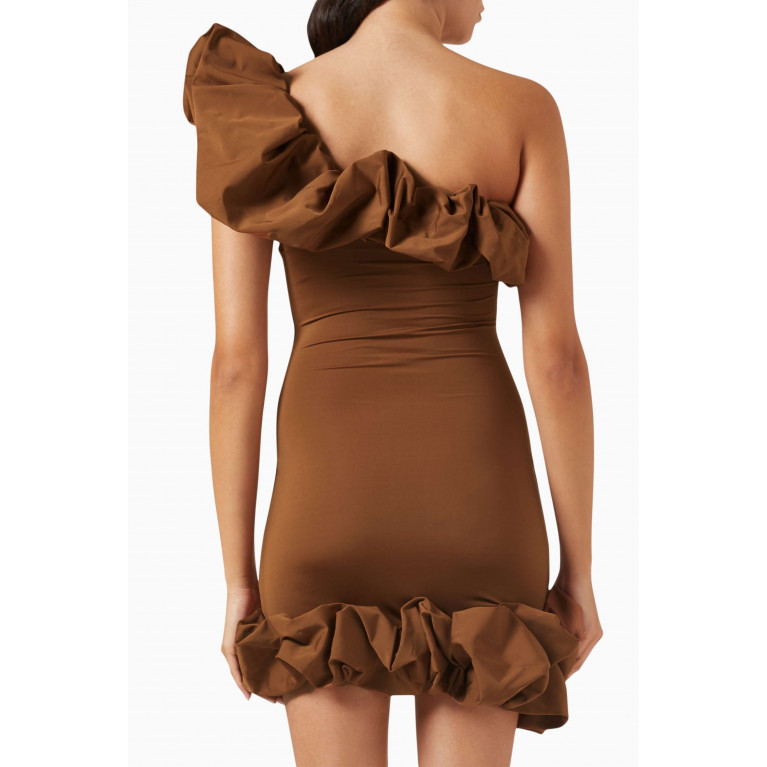 Maygel Coronel - Gabo Ruffled Mini Dress in Stretch-nylon