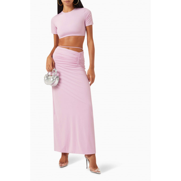 Maygel Coronel - Rea Ruched Maxi Skirt in Stretch-nylon