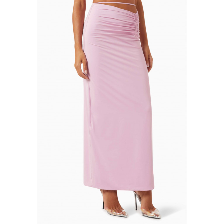 Maygel Coronel - Rea Ruched Maxi Skirt in Stretch-nylon