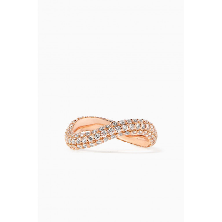 HIBA JABER - Bold Infinity Diamond Midi Ring in 18kt Rose Gold