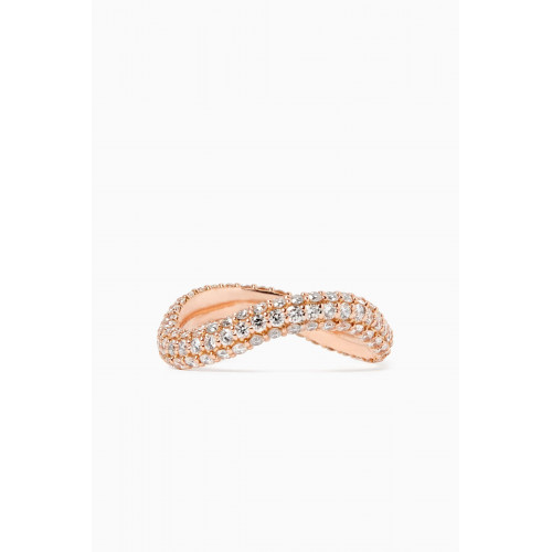 HIBA JABER - Bold Infinity Diamond Midi Ring in 18kt Rose Gold